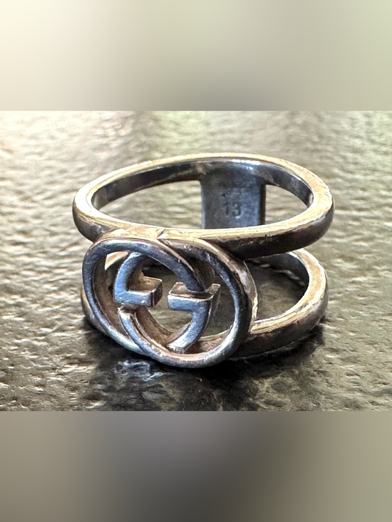 Gucci Jewelry - GUCCI Interlocking G Open Band Ring AG925 Sterling Silver Gucci Size 13/US 6-6.5